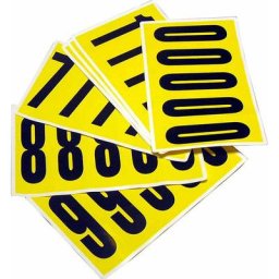 Jeu de caractères, h x l 130 x 45 mm, chiffres adhésifs 0 - 9, 10 cartes