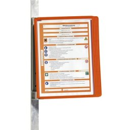 DURABLE Kit complet avec support mural magnétique, 5 pochettes transparentes A4, lot de 2, cadre orange, à partir de 3 lots