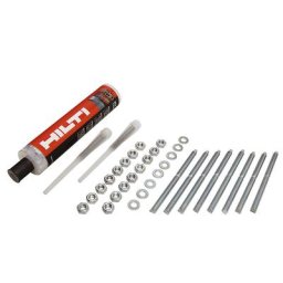 Kit d'ancrage au sol, pour 8 alésages pour chevilles, pour arceaux de protection flexibles