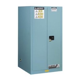 Justrite Armoire de sécurité FM, h x l x p 1651 x 864 x 864 mm, portes à fermeture automatique, pour acides et bases, bleu