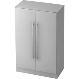 Armoire de bureau, hauteur 1270 mm, 2 tablettes, gris clair
