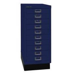 BISLEY MultiDrawer™ série 29, avec socle, format A4, 10 tiroirs, bleu oxford