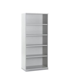LENA - Rayonnage de bureau, 4 tablettes, 5 hauteurs de classeurs, h x l x p 1869 x 800 x 442 mm, gris clair