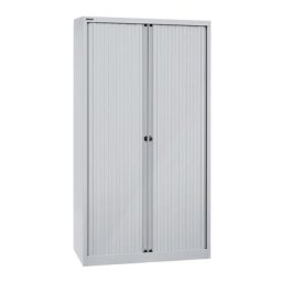 BISLEY Armoire à rideaux Euro, largeur 1000 mm, 4 tablettes, gris clair