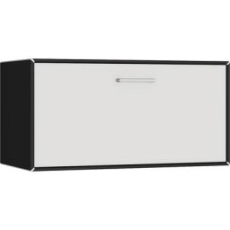 mauser Caisson suspendu, 1 casier bar, largeur 770 mm, noir profond / blanc sécurité