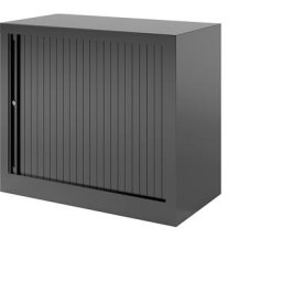 BISLEY Armoire à rideaux Euro, largeur 800 mm, 1 tablette, noir