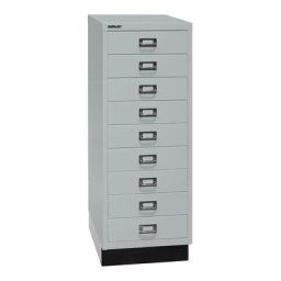 BISLEY MultiDrawer™ série 39, avec socle, format A3, 9 tiroirs, gris clair, noir