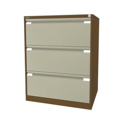 BISLEY Classeur pour dossiers suspendus à 2 rangées, 3 tiroirs, format A4, brun sépia / crème