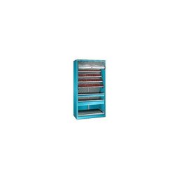 LISTA Armoire à rideaux CNC, 7 niveaux, 56 supports ISO-SK 40, bleu clair RAL 5012