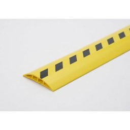 Gaine protège-câbles en plastique, pour tuyaux et câbles de Ø max. 7,5 mm, noir-jaune, 2 passages, longueur 1,5 m