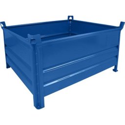Heson Caisse-palette à parois pleines, l x L 1000 x 1200 mm, charge max. 1000 kg, bleu, à partir de 5 pièces