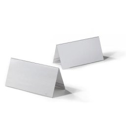 DURABLE Badge de table acrylique, h x l 61/122 x 210 mm, lot de 20 pièces, forme du toit