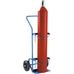 eurokraft pro Diable pour bouteilles de gaz / en acier, pour 1 bouteille en acier de Ø max. 380 mm, roues à bandage caoutchouc