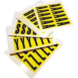 Jeu de caractères, h x l 56 x 21 mm, caractères adhésifs A - Z, 26 cartes