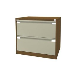 BISLEY Classeur pour dossiers suspendus à 2 rangées, 2 tiroirs, format A4, brun sépia / crème