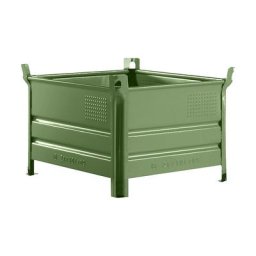 Heson Caisse-palette sur semelles, L x l 1000 x 800 mm, charge max. 1000 kg, vert, 10 pièces et +