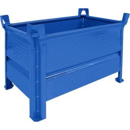 Heson Caisse-palette à parois pleines, l x L 500 x 800 mm, charge max. 1000 kg, bleu, 1 pièce et +