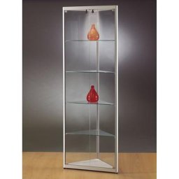 Vitrine avec éclairage à diodes, 1 x 5 W, l x p 500 x 500 mm, vitrine d'angle