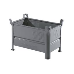 Heson Caisse-palette à parois pleines, l x L 500 x 800 mm, charge max. 2000 kg, gris, 1 pièce et +