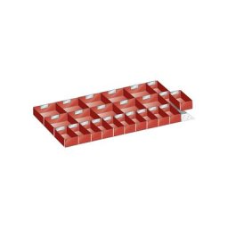 LISTA Kit de compartimentation pour tiroirs, largeur 1000 mm, 23 godets de compartimentation, 1 équerre d'entretoise
