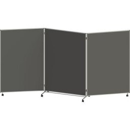 eurokraft basic Tableau de présentation pliant et mobile, h x l x p 1905 x 3640 x 500 mm, gris foncé