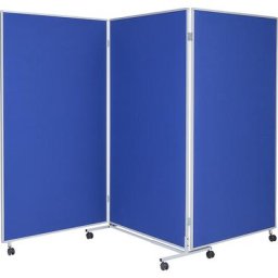 eurokraft basic Tableau de présentation pliant et mobile, h x l x p 1905 x 3040 x 500 mm, bleu