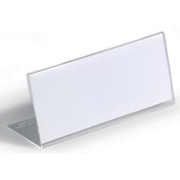 DURABLE Badge de table acrylique, en forme de L, h x l 61 x 150 mm, lot de 30
