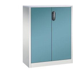 C+P Armoire basse ACURADO, 3 hauteurs de classeurs, h x l x p 1200 x 930 x 400 mm, gris clair / bleu d'eau