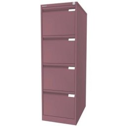 BISLEY Classeur pour dossiers suspendus à 1 rangée, 4 tiroirs, format A4, rose