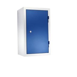 eurokraft basic Armoire murale d'atelier, h x l x p 600 x 350 x 320 mm, portes en tôle pleine, bleu gentiane RAL 5010
