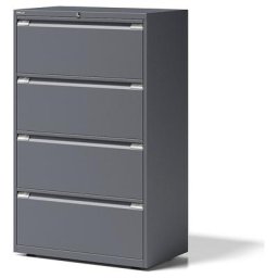 BISLEY Classeur pour dossiers suspendus ESSENTIALS, 2 rangées, 4 tiroirs, anthracite