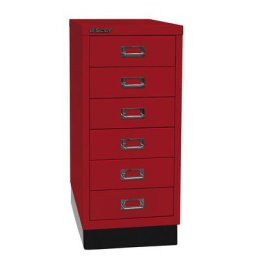 BISLEY MultiDrawer™ série 29, avec socle, format A4, 6 tiroirs, rouge cardinal