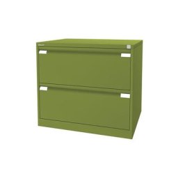 BISLEY Classeur pour dossiers suspendus à 2 rangées, 2 tiroirs, format A4, vert