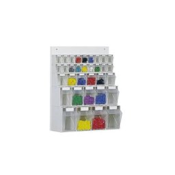 Combinaison de bacs pivotants en polystyrène, h x l x p 685 x 600 x 185 mm, 33 bacs, 10 pièces et +