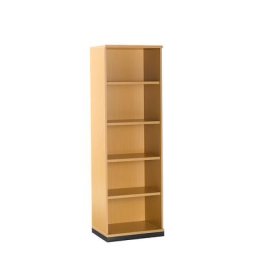 LENA - Rayonnage de bureau, 4 tablettes, 5 hauteurs de classeurs, h x l x p 1869 x 600 x 442 mm, façon hêtre