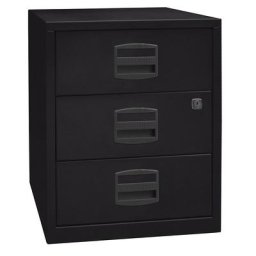 BISLEY Caisson mobile hauteur bureau PFA, 3 tiroirs universels, noir