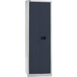 BISLEY Armoire à portes battantes UNIVERSAL, h x l x p 1950 x 600 x 400 mm, 4 tablettes, 5 hauteurs de classeurs, gris clair / anthracite