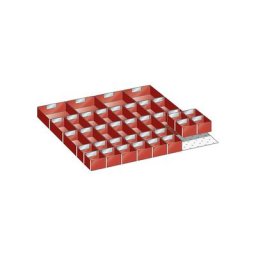 LISTA Kit d'éléments de compartimentation pour tiroirs, 36 godets, pour hauteur façade 50 mm