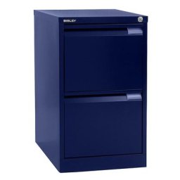 BISLEY Classeur pour dossiers suspendus à 1 rangée, 2 tiroirs, format A4, bleu oxford