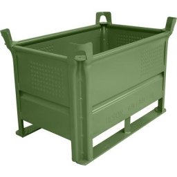 Heson Caisse-palette sur semelles, L x l 800 x 500 mm, charge max. 1000 kg, vert, 5 pièces et +