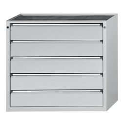 ANKE Armoire à tiroirs sans plateau, largeur 1060 mm, charge max. tiroirs 200 kg, 5 tiroirs, façade gris clair