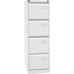 BISLEY Classeur pour dossiers suspendus LIGHT, à 1 rangée, 4 tiroirs, format A4, blanc trafic