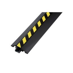 Gaine protège-câbles en aluminium, L x l x h 1500 x 80 x 20 mm, noir / jaune, lot de 4