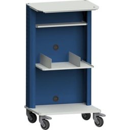 ANKE Chariot pour ordinateurs portables et appareils, avec tablette supplémentaire, deux serre-livres, gris / bleu