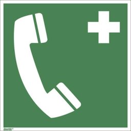 Panneaux d'urgence et de secours, téléphone de secours, lot de 10, film, 150 x 150 mm