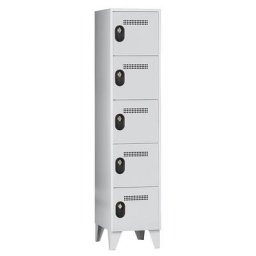 Wolf Vestiaire multicases, hauteur cases 320 mm, h x l x p 1850 x 400 x 500 mm, largeur compartiments 400 mm, coloris corps / porte gris clair / gris clair