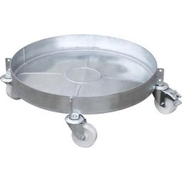 eurokraft pro Plateau roulant pour fût, galvanisé, avec cuve, fût de Ø max. 600 mm, hauteur de chargement 209 mm, à partir de 2 pièces
