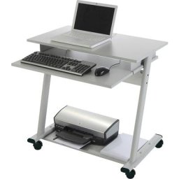 Table informatique, largeur 800 mm, 3 niveaux, coloris gris clair