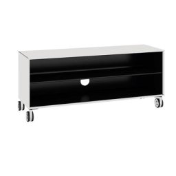mauser Support sur roulettes pour téléviseur, 1 tablette, blanc sécurité / noir profond