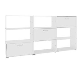 mauser Cloison, 2 casiers bar, 1 tiroir, 6 tablettes, blanc pur